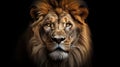 Lion king isolated on black Royalty Free Stock Photo