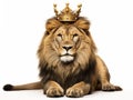 Ai Generated illustration Wildlife Concept of Lion With King of Jungle Crown Royalty Free Stock Photo