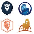 Lion King of Jungle Logo Symbol Template Royalty Free Stock Photo