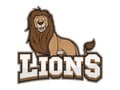 Lion Smiles Towards The Front Color Logo Illustration