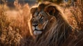 Portrait of a Lion in the Savanna