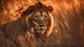 Portrait of a Lion in the Savanna