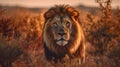 Portrait of a Lion in the Savanna