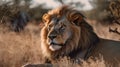 Portrait of a Lion in the Savanna