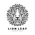 Lion leaf logo vector illustration