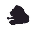 Lion lies, silhouette, vector,