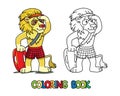 Lion lifeguard ABC coloring book Alphabet L