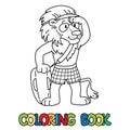 Lion lifeguard ABC coloring book Alphabet L