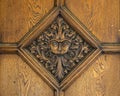 Lion-Like Carving on a Door to Brasenose College in Oxford, UK Royalty Free Stock Photo