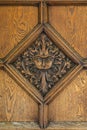 Lion-Like Carving on a Door to Brasenose College in Oxford, UK Royalty Free Stock Photo