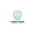 lion line logo template vector illustration icon element isolated