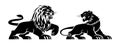 Lion and lioness logo template Royalty Free Stock Photo