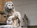 Lion at Loggia dei Lanzi, Piazza della Signoria, Florence, Italy Royalty Free Stock Photo