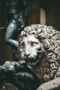 Lion of Loggia dei Lanzi in Piazza della Signoria in Florence. Royalty Free Stock Photo