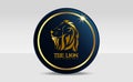 The Lion Logo Concept with Gold Colour for logo security, mascot etc