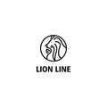 Lion logo lines circle graphic design vector design Royalty Free Stock Photo