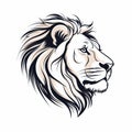 Elegant Lion Head Tattoo Design On White Background