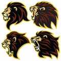 Lion Logo Mascot Collection Premium Set Vector Design Template