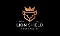 vector lion crown shield logo inspiration