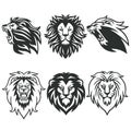 Lion Logo Package. Premium Design Collection Set. Vector Illustration Royalty Free Stock Photo