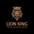 Lion Logo. Royal Lion King Crown vector logo design illustration Royalty Free Stock Photo