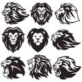 Lion Logo Set Collection Package Premium Vector Design