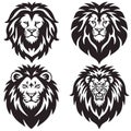 Lion Logo Set Collection. Premium Design Vector Illustration Pack Royalty Free Stock Photo