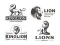 Lion logo set - vector illustration, emblem design Royalty Free Stock Photo