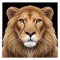 A lion looking intently at the viewer - ai generated image