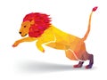 Lion Low polygon geometric pattern explode - Vector illustration Royalty Free Stock Photo
