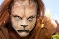 Lion Man meancing close up Royalty Free Stock Photo