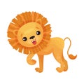 Lion with Mane as African Animal Vector Illustration