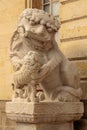 Lion marble face, Chinese Lion, stone carving sculpture, the symbol of Power, by Chinese. Stone Lion sculpture