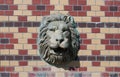 Lion mascaron on mosaic wall, Massandra Palace, Crimea Royalty Free Stock Photo