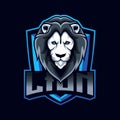 Lion head shield mascot logo Royalty Free Stock Photo