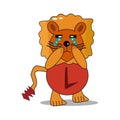 Lion mascot vector crying like a child