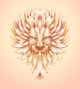 Lion metal head vector 3d color illustration Royalty Free Stock Photo