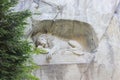 Lion of monument in Lucerne, Switzerland Inscription to commemorate for brave soldiers Royalty Free Stock Photo