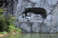Lion Monument (LÃÂ¶wendenkmal) in park (Lucerne, Switzerland), Royalty Free Stock Photo