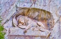 Lion Monument, one of the most famous landmarks of Switzerland, located in memorial park in Lucerne Royalty Free Stock Photo