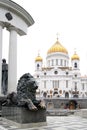 Lion monument. Russian art and architecture.
