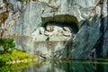 Lion Monument at Swiss town Luzern Royalty Free Stock Photo
