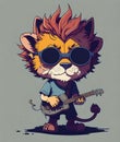 Lion Musician Guitarist Character Concept 1