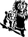 Lion pair Royalty Free Stock Photo