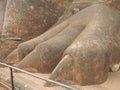 Lion Paws mark the gate to the ancient palace built in the past on the top of Sigiriya rock, the most important historical travel Royalty Free Stock Photo