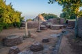 Lion Pillars and Stupas of Sanchi India Royalty Free Stock Photo