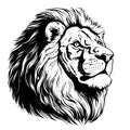 Lion portrait lion head sketch hand drawn engraving style Royalty Free Stock Photo