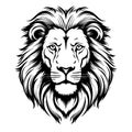 Lion portrait face lion head sketch hand drawn engraving style Wild animals Vector illustratio Royalty Free Stock Photo