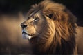 Lion portrait in natural habitat