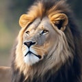 Lion portrait on savanna landscape ROYALTY-FREE STOCK PHOTO Royalty Free Stock Photo